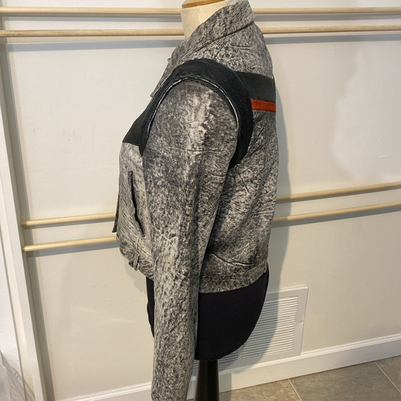 Francis Leon leather jacket grey and black size 1 - Picture 3 of 14